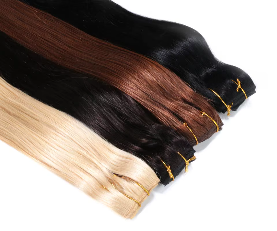 Clip en une seule pièce Extensions de cheveux humains droites 10 pouces avec 5 clips dans l'extension