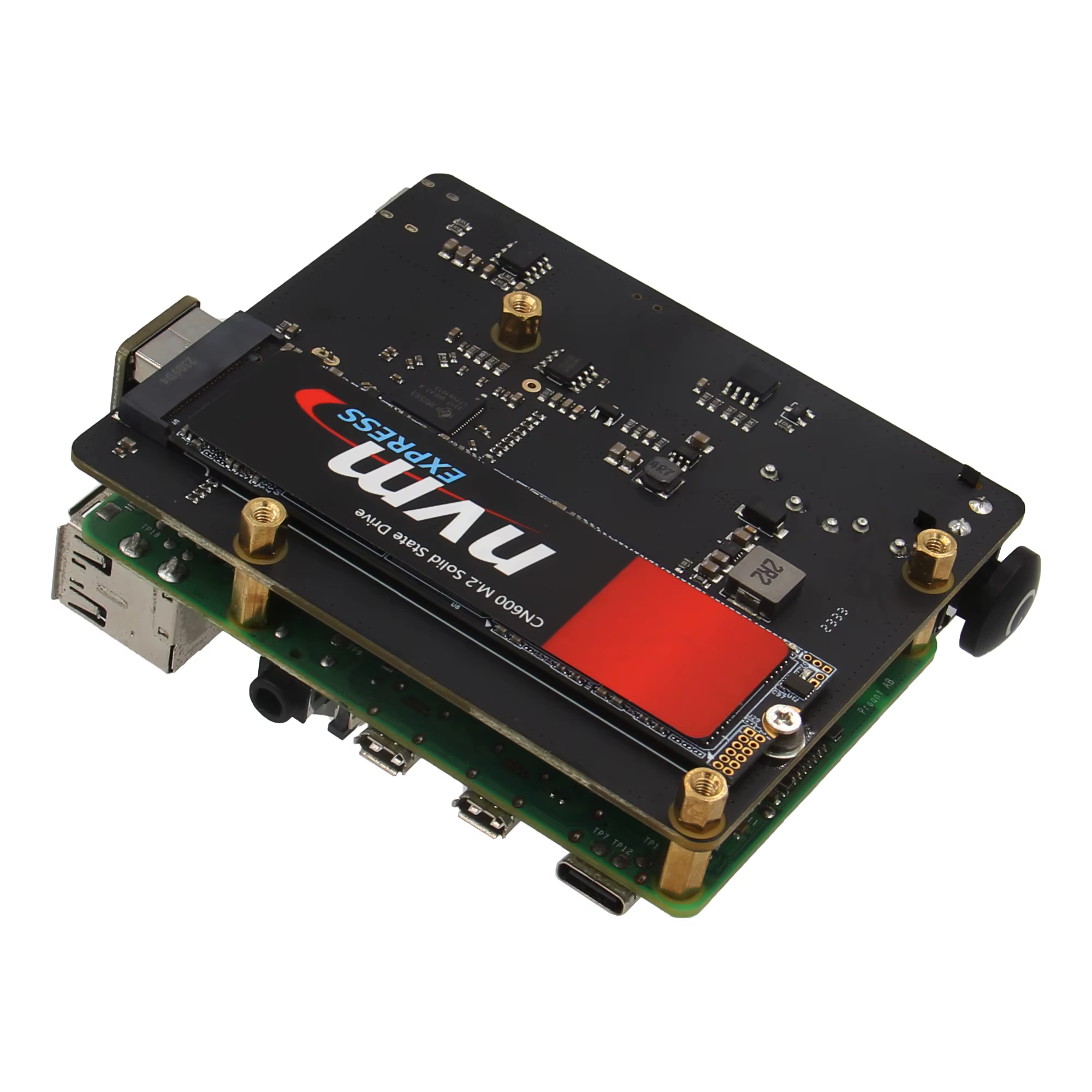 Carte pour Raspberry Pi 4, Geekworm X873 V2.0 M.2 NVMe Key-M SSD 6 000