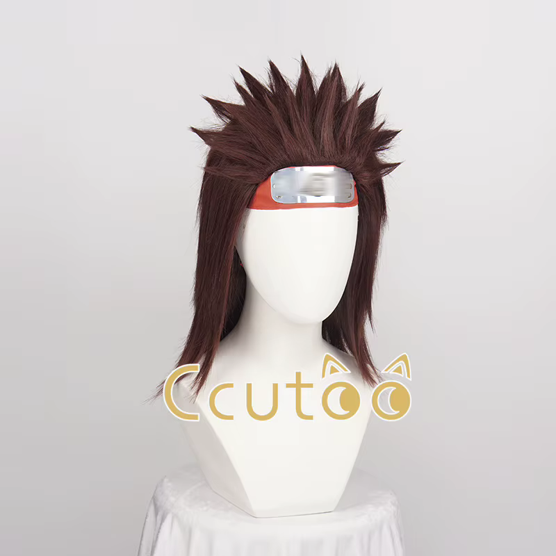 Ccutoo-Perruque de Cosplay en Cheveux Synthétiques, avec Bonnet, Vêtements de Sauna Rouge, Anime Choji Akimpiercing