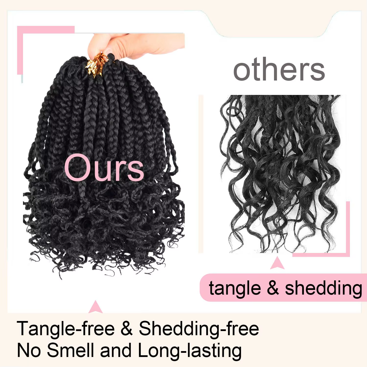 Boîte synthétique tresses Crochet cheveux pour femmes noires avec extrémités bouclées pré-bouclées doux 3X