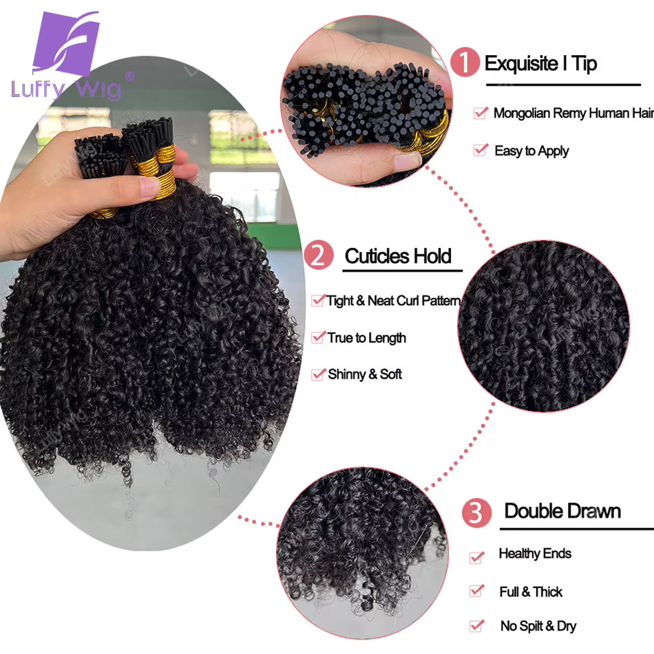 Luffy – Extensions de cheveux naturels crépus et bouclés