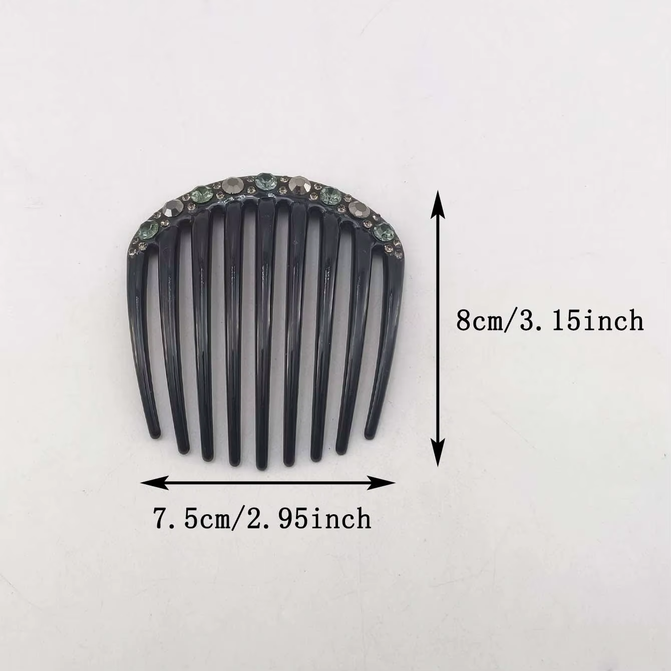 Peigne à cheveux en strass à 9 dents