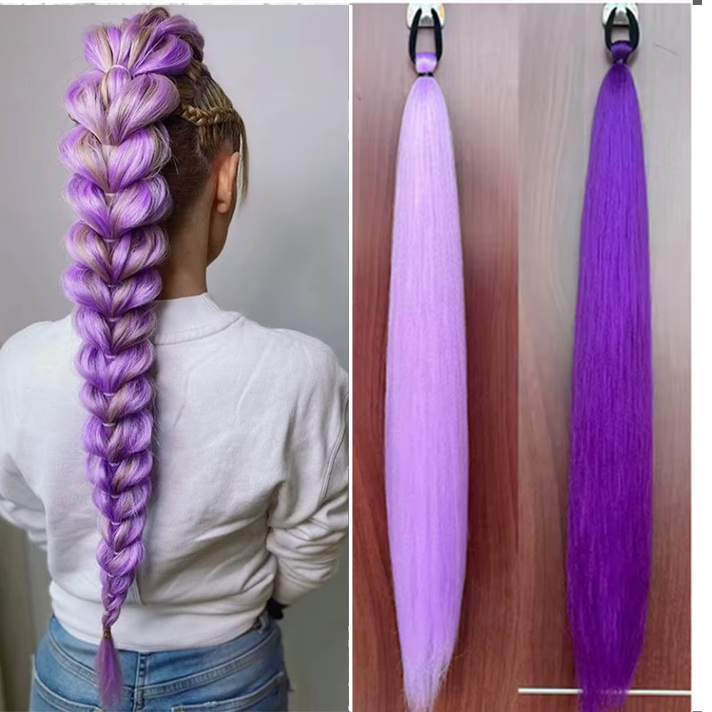 Extension queue de cheval synthétique violette