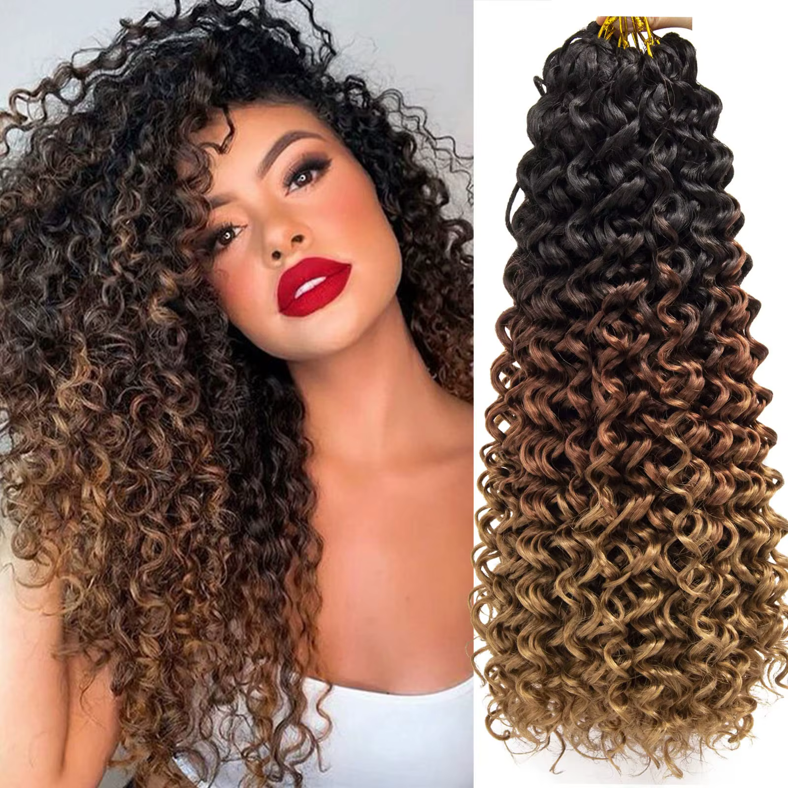 18 "GoGo Curl Crochet cheveux pour les femmes noires plage