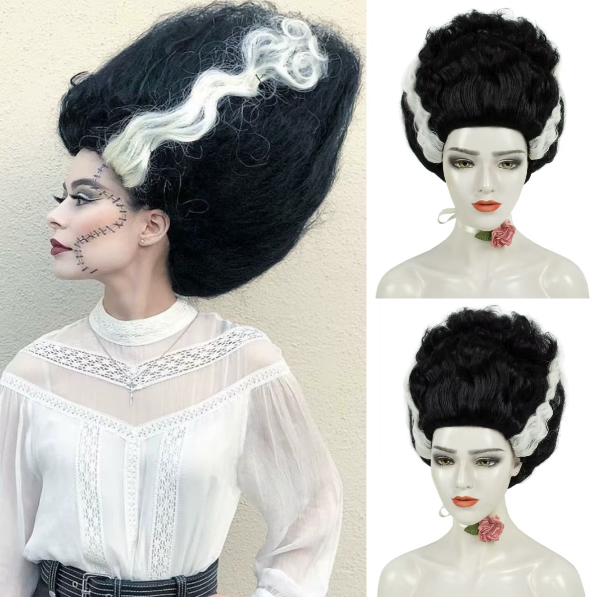 Perruque Afro Noire et Blanche REEWES