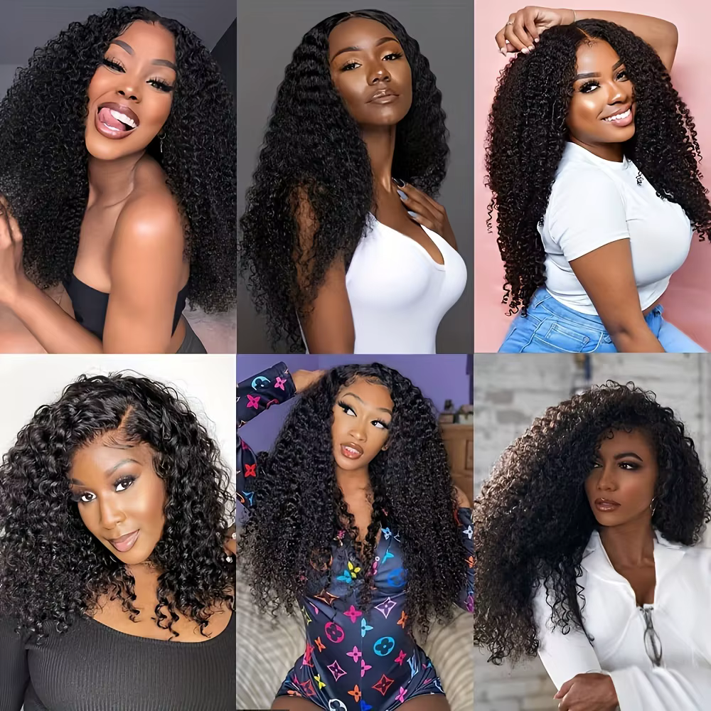 Extensions de cheveux bouclés afro kinky à clipser