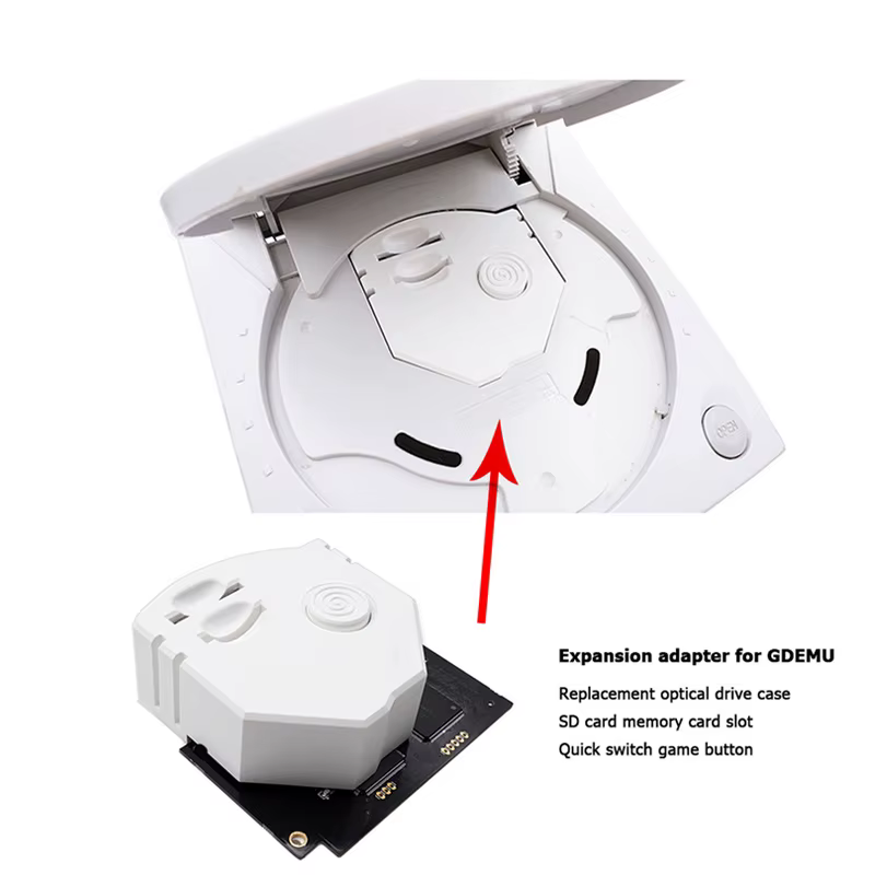 GDEMU Kit de montage de carte SD à distance de couleur claire avec câble d'extension pour adaptateur d'extension SEGA Dreamcast-options blanches et noires Ava