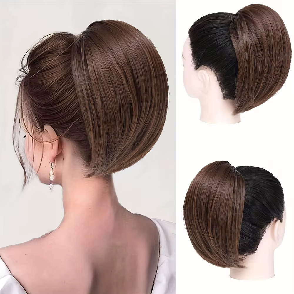 Postiche synthétique lisse et haute pour femme