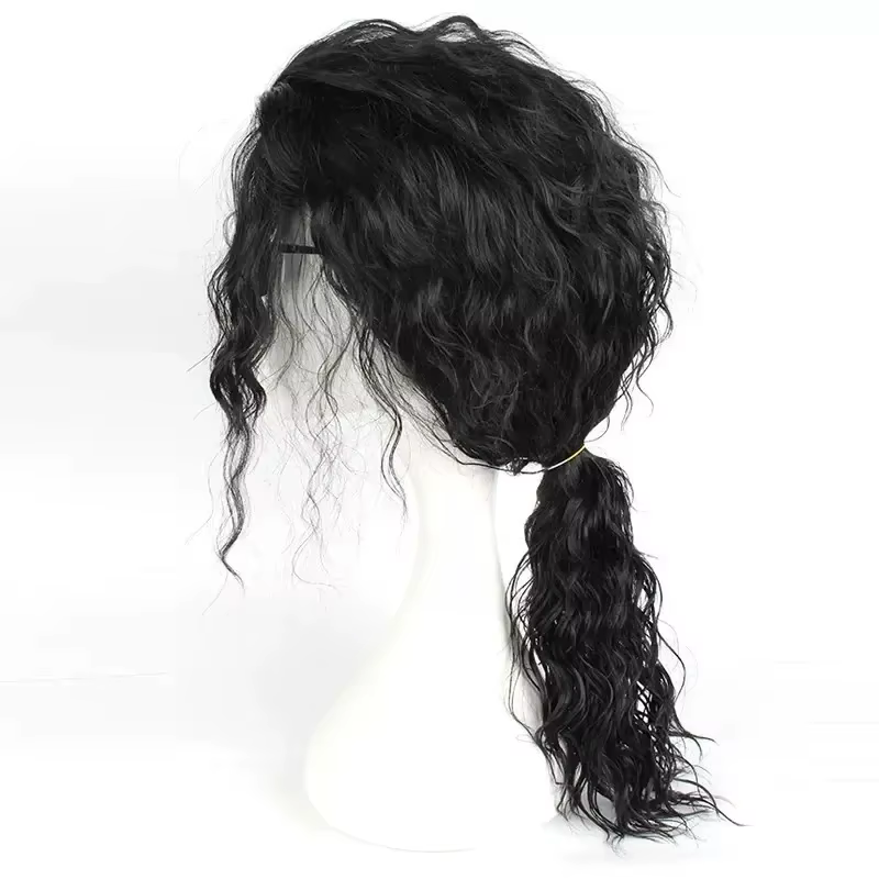 Perruque noire mi-longue bouclée pour cosplay d'Anime Michael Jackson