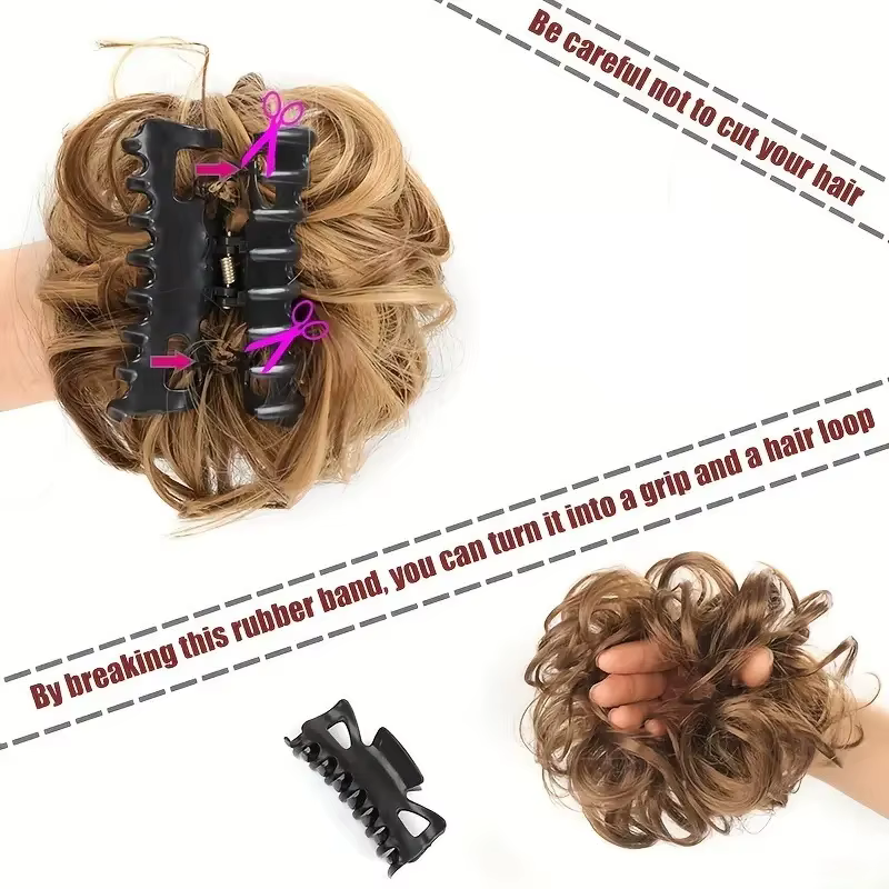 Chignon synthétique en désordre pour femmes