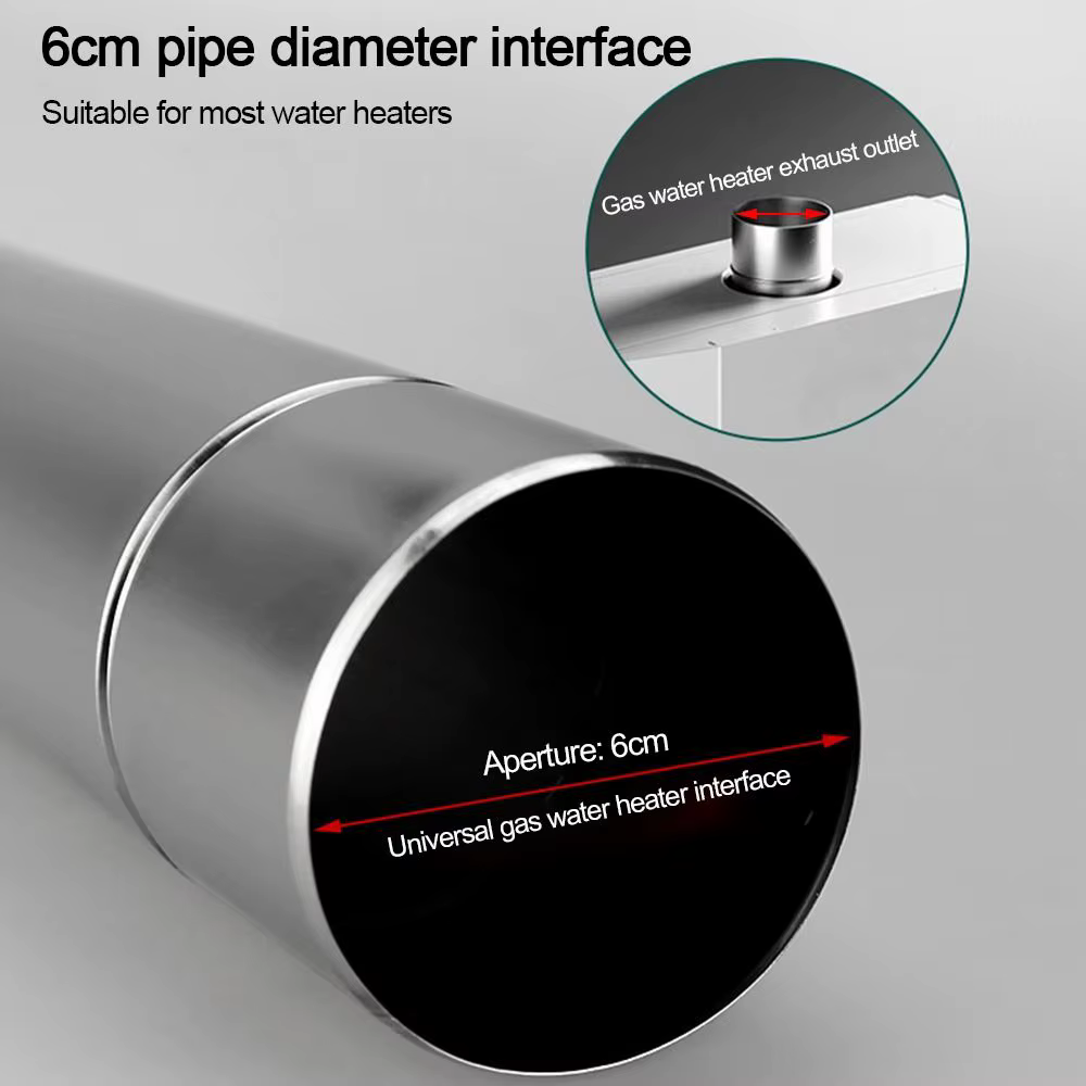 Nouveau Tube d'extension de conduit en acier inoxydable, diamètre 6CM, tuyaux de cheminée ronds, bouchons de pluie de cheminée, poêle à bois