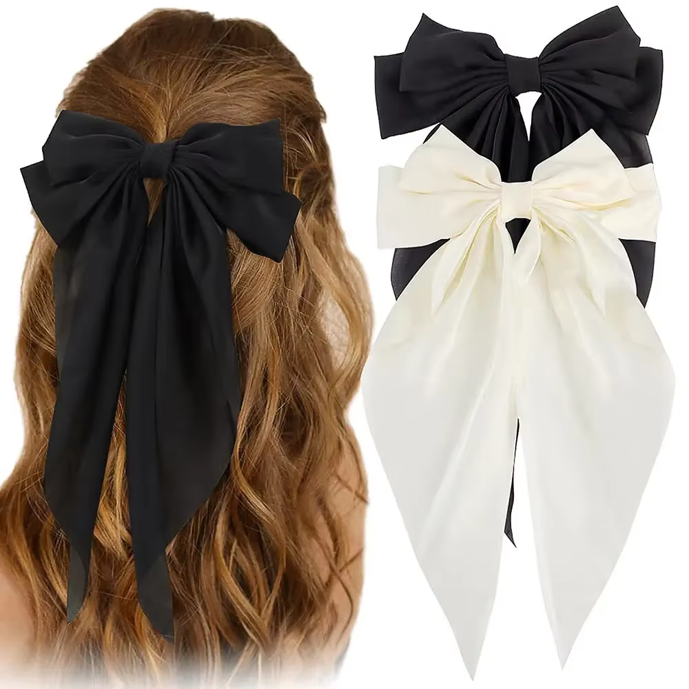 Pince à cheveux en satin solide pour filles