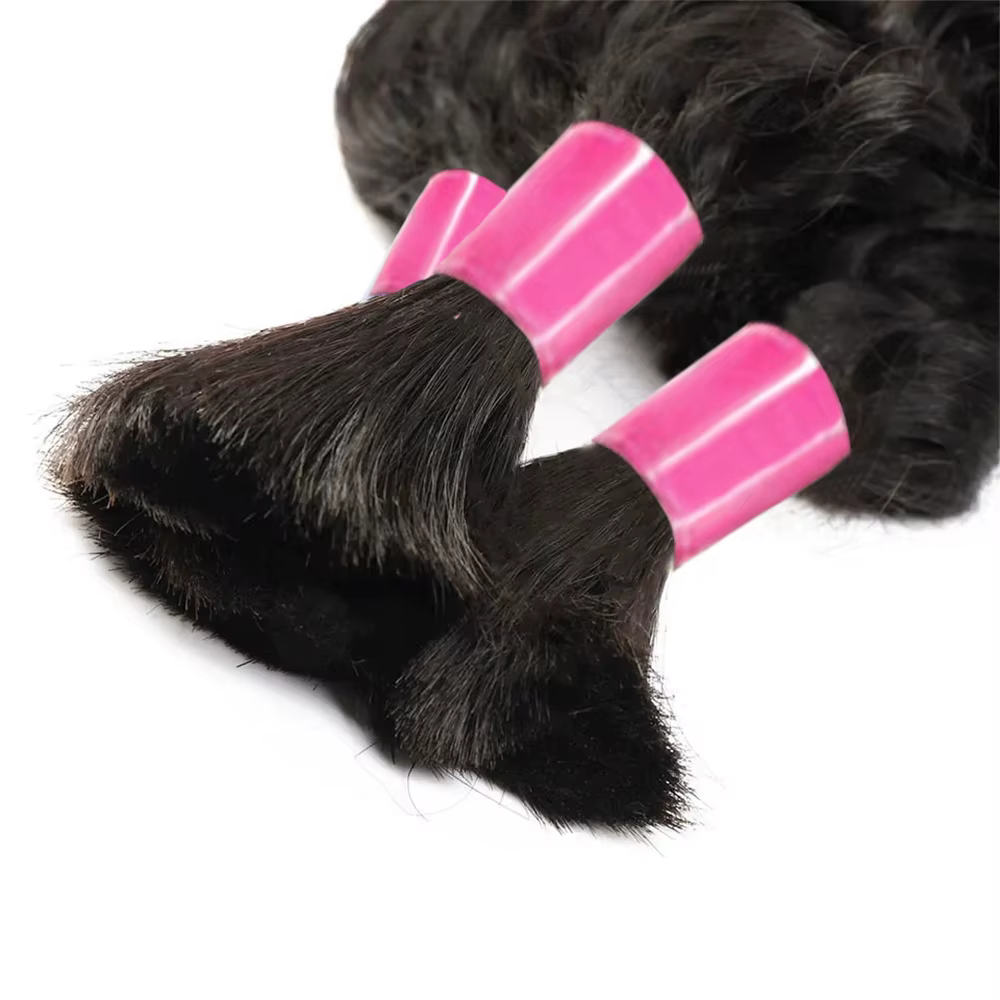 Extensions de cheveux humains Remy double drawn 100g, cheveux bruts en vrac pour tresses bohèmes et tresses ondulées