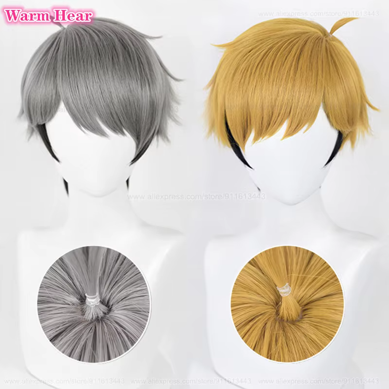 Perruque de Cosplay synthétique de haute qualité, 30cm, No.7 Miya Atsumu, perruques de fête résistantes à la chaleur + bonnet de perruque