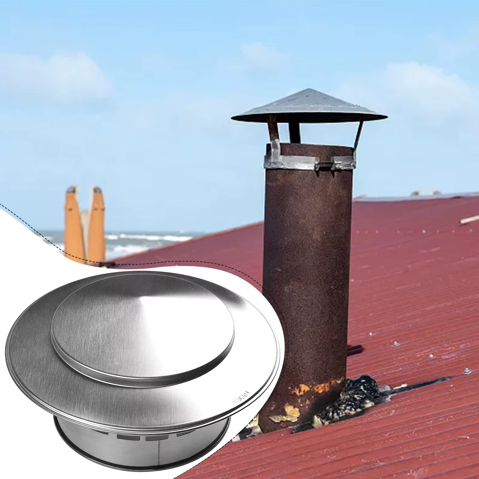 Bouchon de cheminée en acier inoxydable pour conduits de Ventilation, hotte d'échappement, mur extérieur, sortie d'air, tuyau de toit, hotte d'échappement
