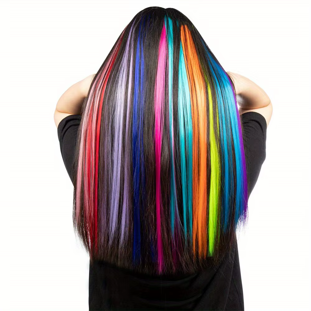 Extensions capillaires synthétiques à clipser de 22 pouces
