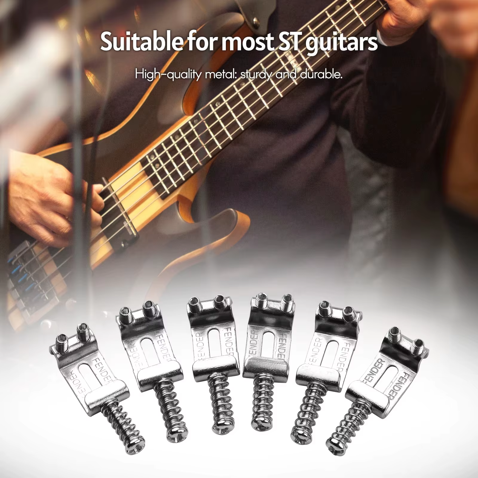 Selles de pont Roller Tremolo 6 pièces avec clé-alliage de Zinc de précision pour pièces de mise à niveau de guitare électrique Fender Strat/Tele/ST 