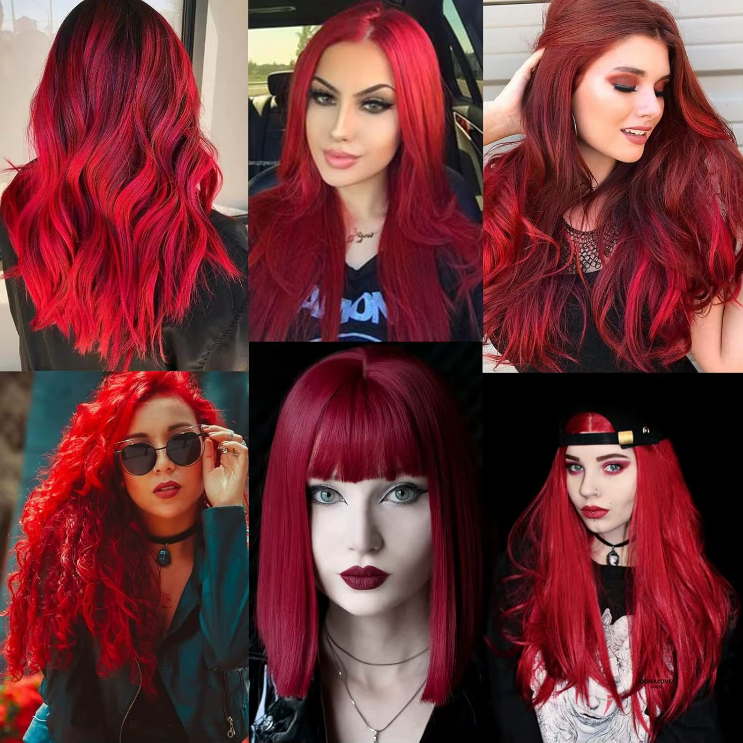 Extensions de cheveux rouges à clipser
