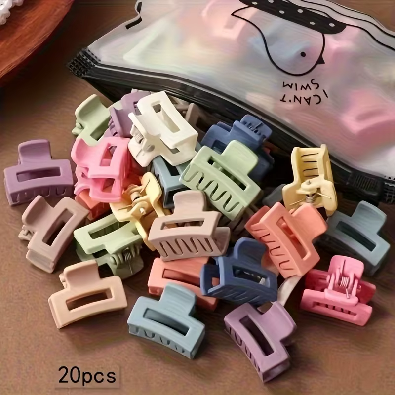 20 pinces à cheveux rectangulaires mates - Petites