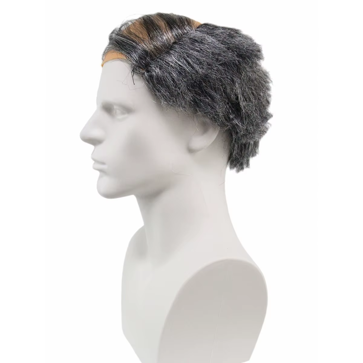 Perruque synthétique grise pour hommes âgés
