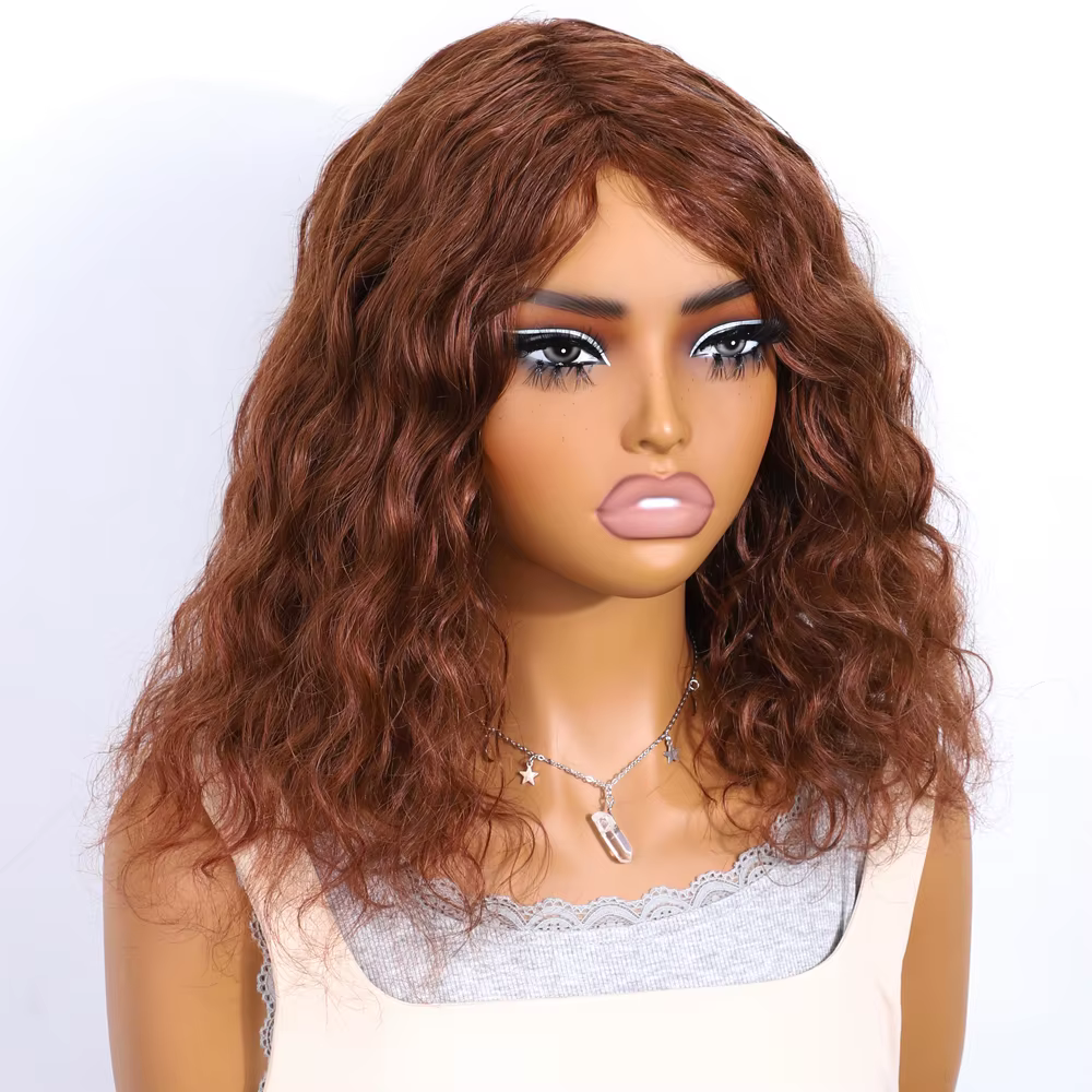 Perruques de cheveux humains de couleur Orange gingembre pour femmes 16 pouces vague de corps courte Remy