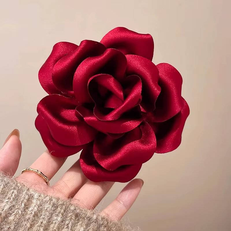 Pince à cheveux en forme de rose pour femme