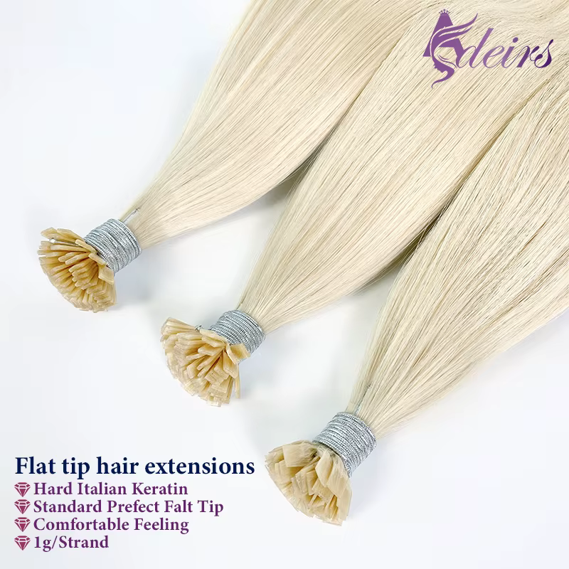 Extensions de Cheveux Lisses à Pointe Plate