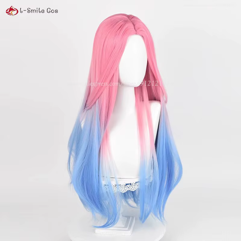 Anime Mizi Cosplay perruque 76 cm de Long rose bleu teint dégradé perruques résistant à la chaleur cheveux synthétiques