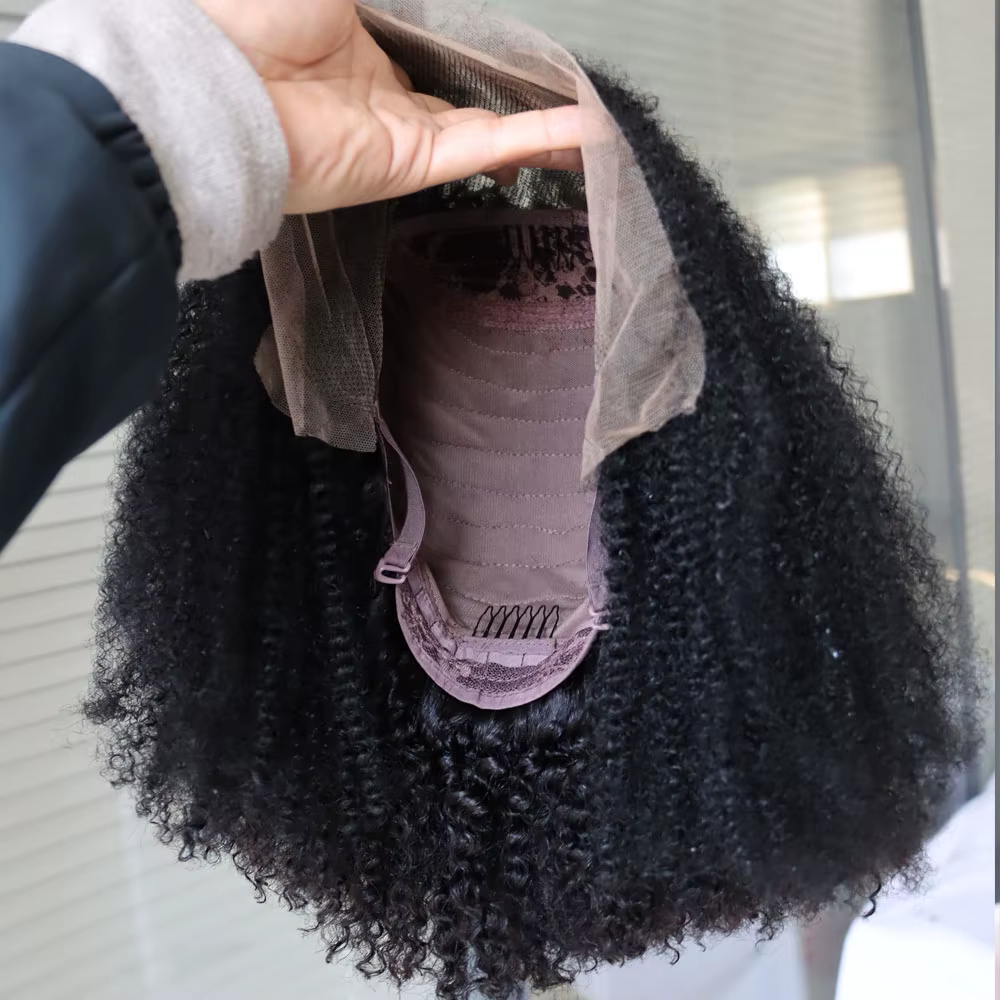 Perruque de cheveux humains Remy Afro Kinky Curly Style