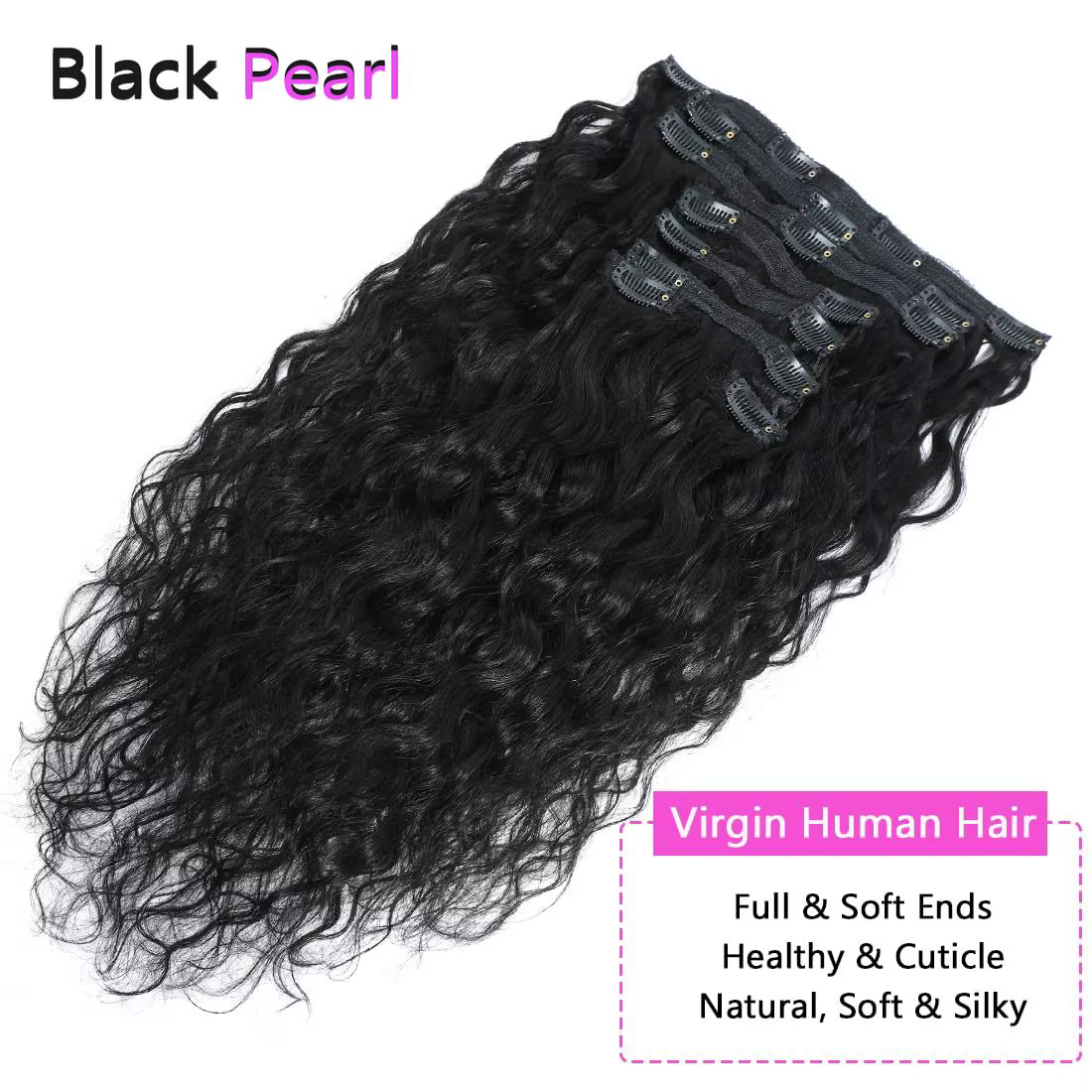 Extensions de cheveux humains brésiliennes Black Pearl Ocean Wave