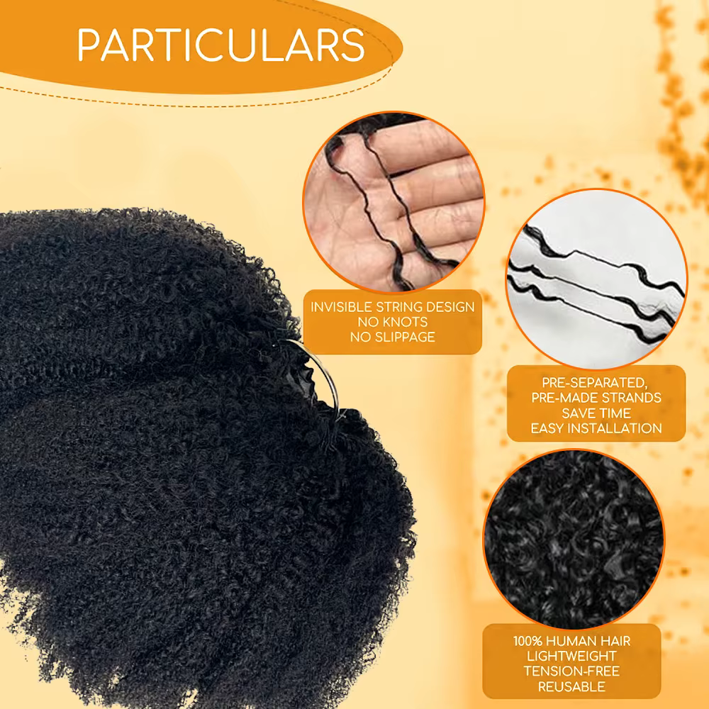 Extensions de cheveux au crochet Afro Kinky Curly Feather pour femmes