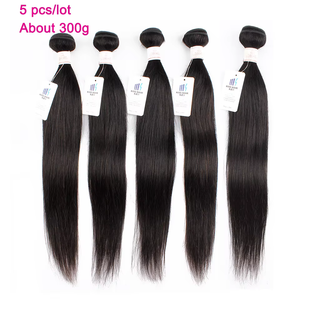 Extensions de cheveux naturels noirs Remy indiens