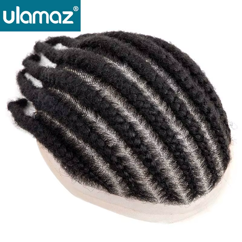 Français dentelle homme perruque Crochet tresses toupet mâle
