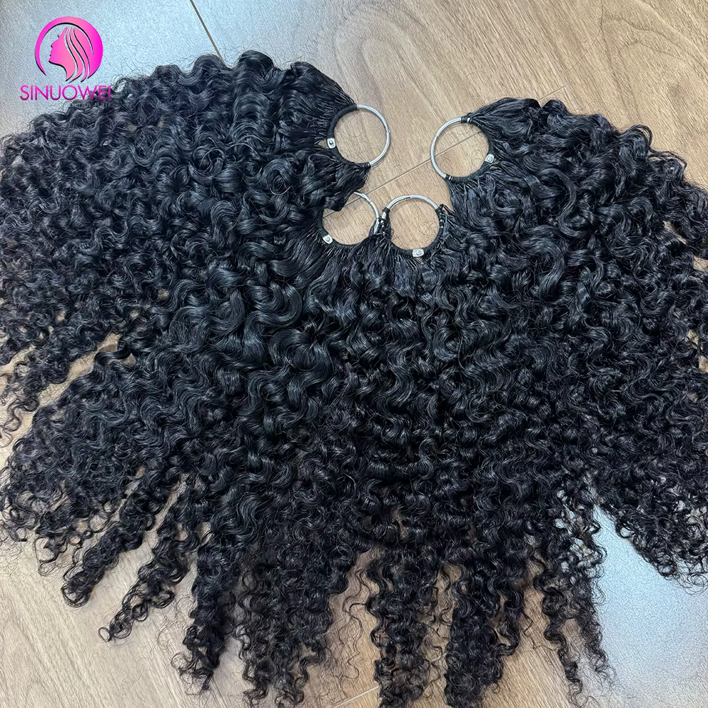 Extensions de cheveux bouclés en plumes birmanes couleur noir naturel 12A