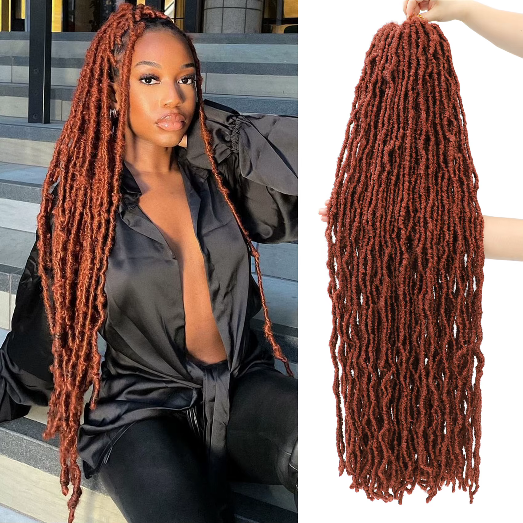 Karida 36 pouces Faux Locs Crochet Extensions de cheveux pour les femmes synthétiques doux