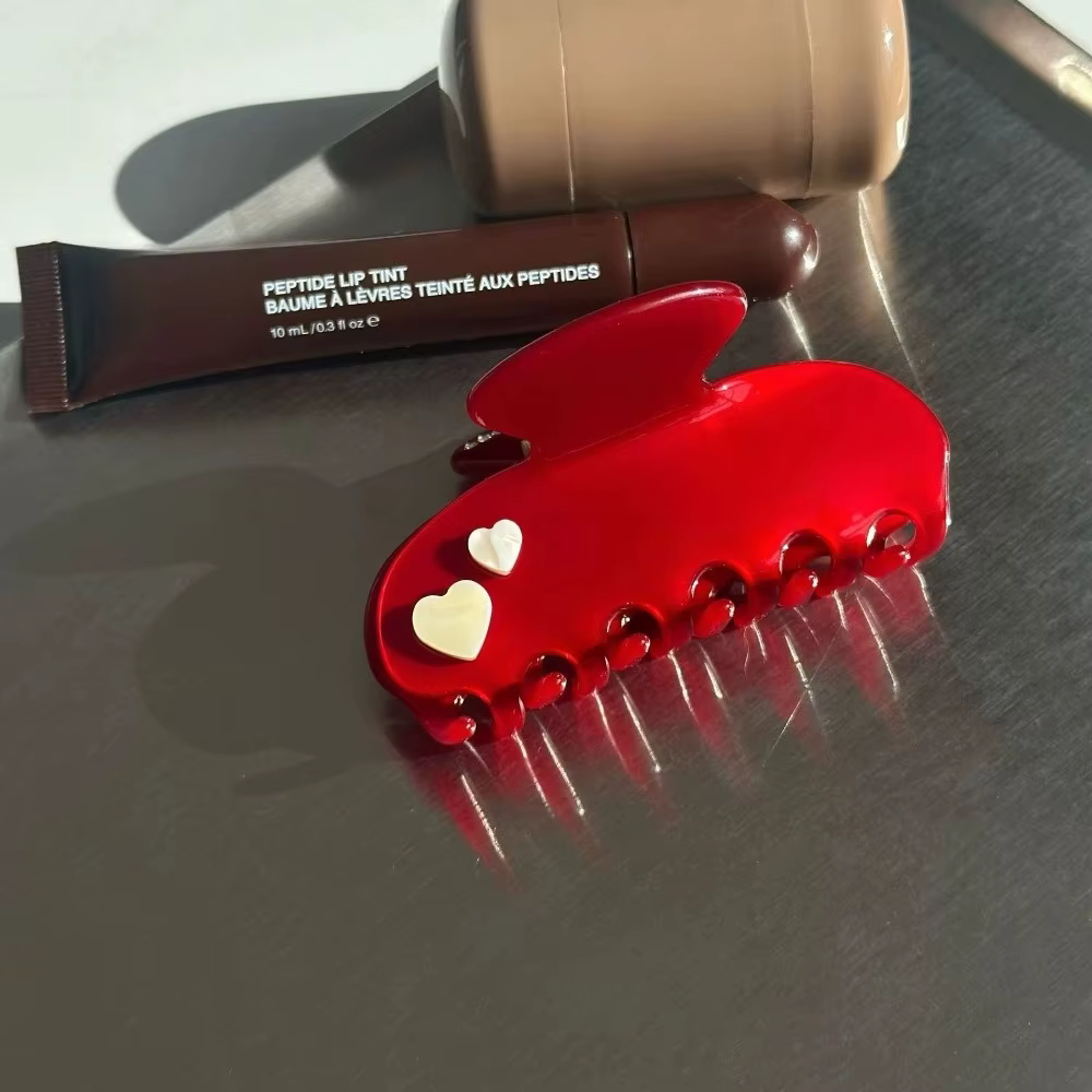 Nouvelles pinces à cheveux rétro rouges pour femmes et filles