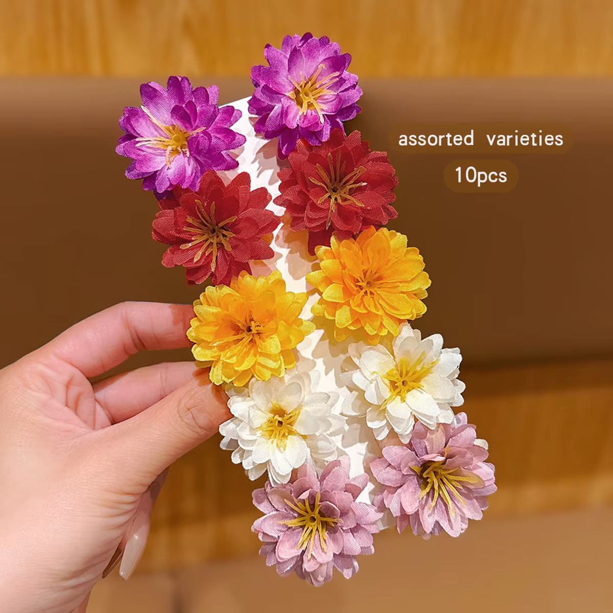 10 pinces à cheveux à fleurs aléatoires colorées pour un usage quotidien comme accessoires