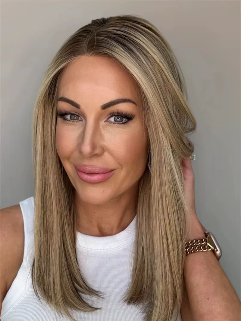 Perruque Balayage synthétique courte et lisse
