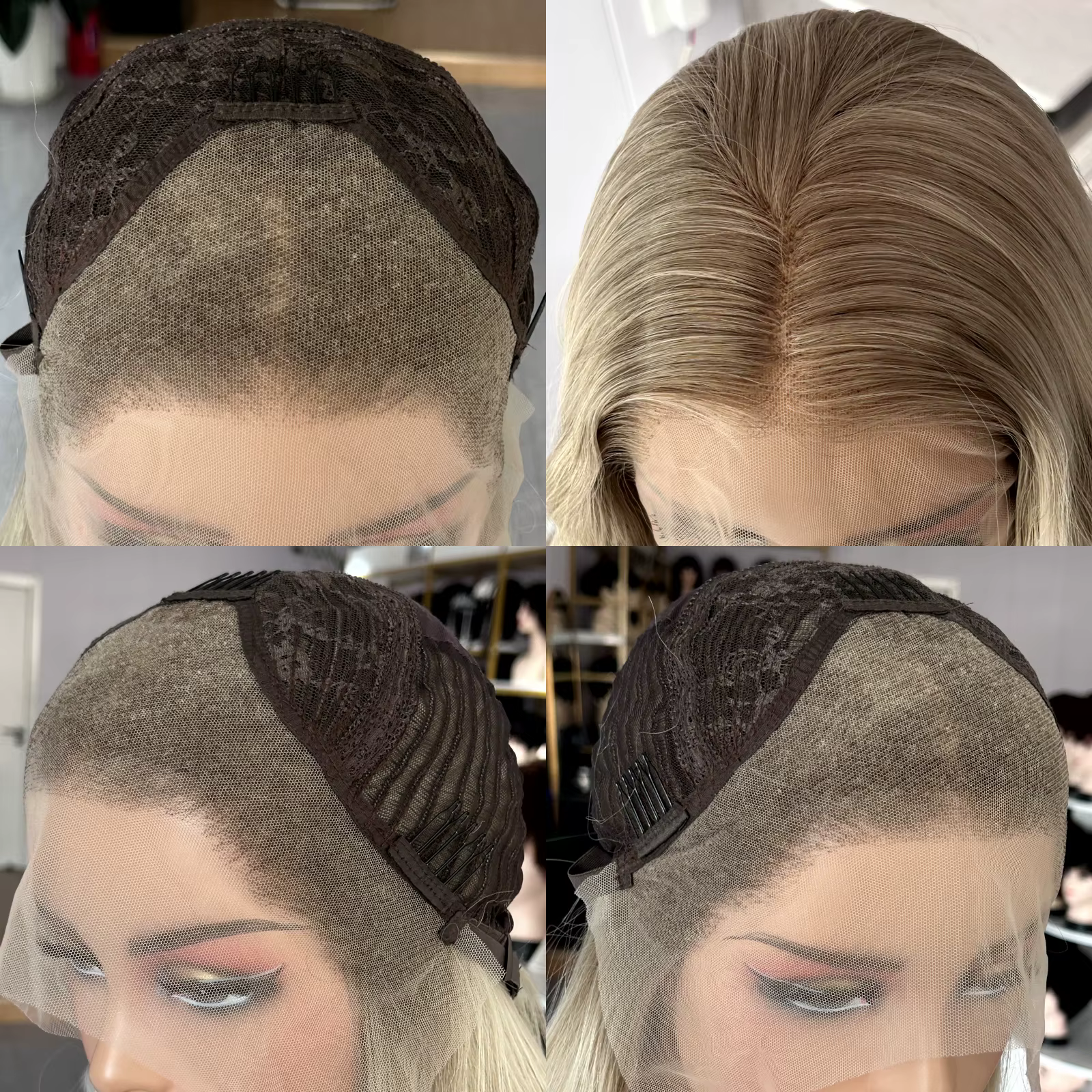 Perruque longue blonde brune ombrée pour femme