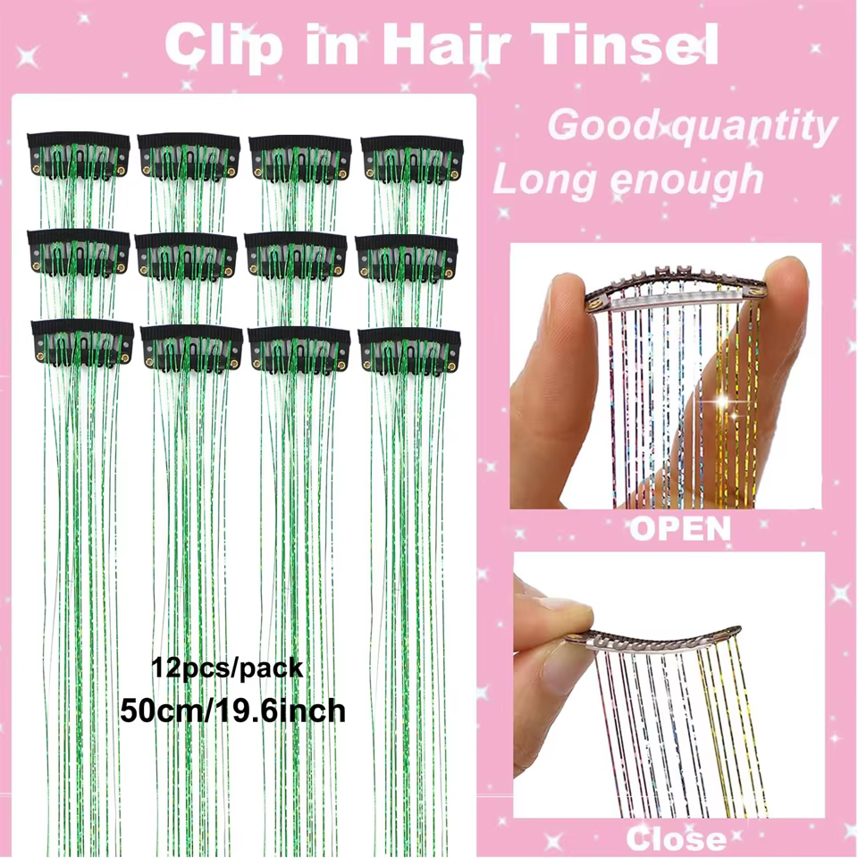 Extensions capillaires synthétiques lisses à paillettes