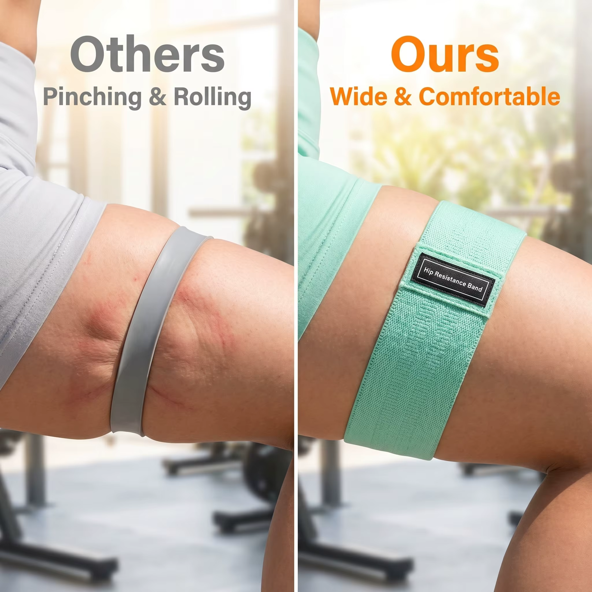 Bande de résistance 3 couleurs pour les fessiers – Accessoire de sport pour fitness, exercice, étirement, yoga, entraînement des hanches, squats, bandes circulaires, boucles, gym