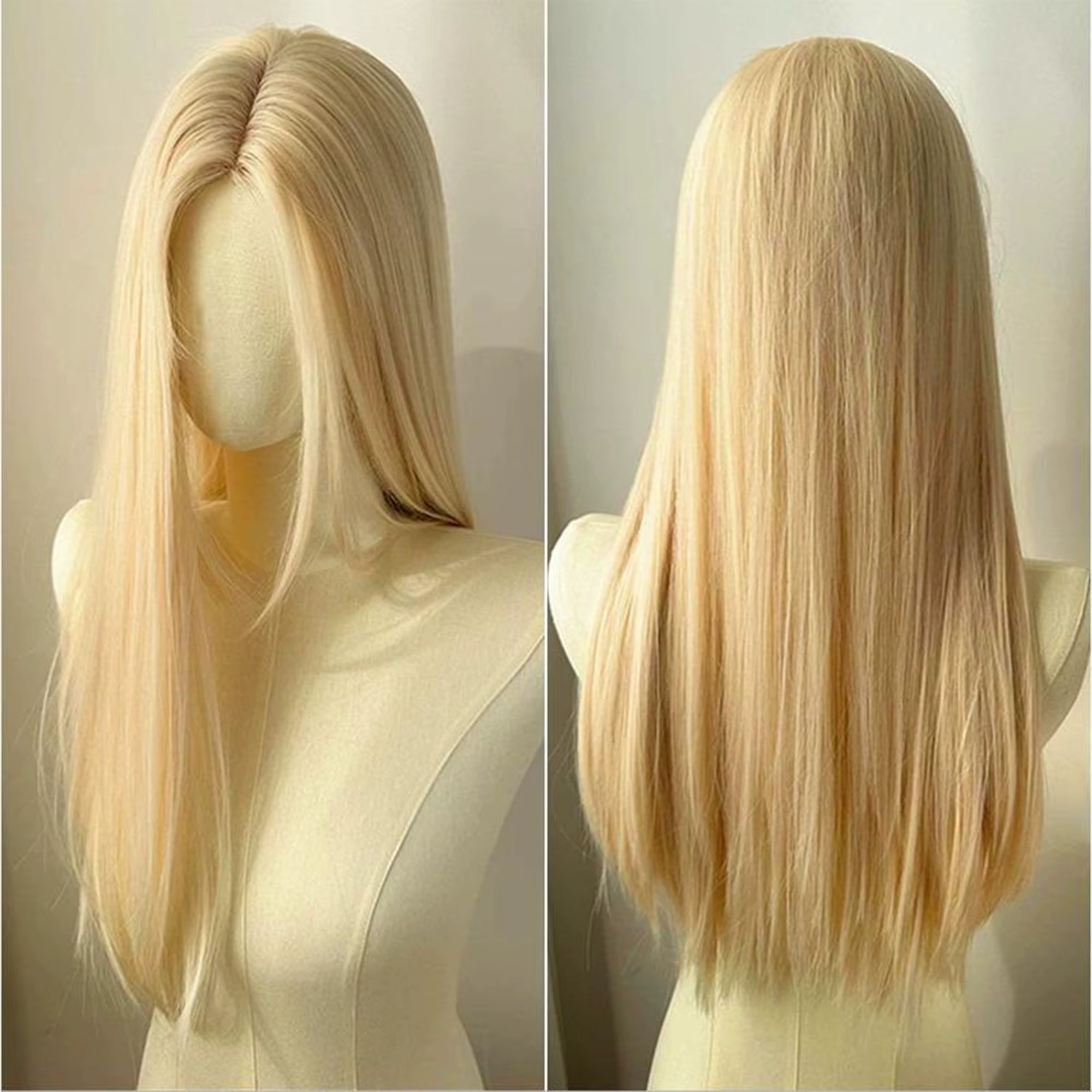 Perruque blonde claire de 28 pouces