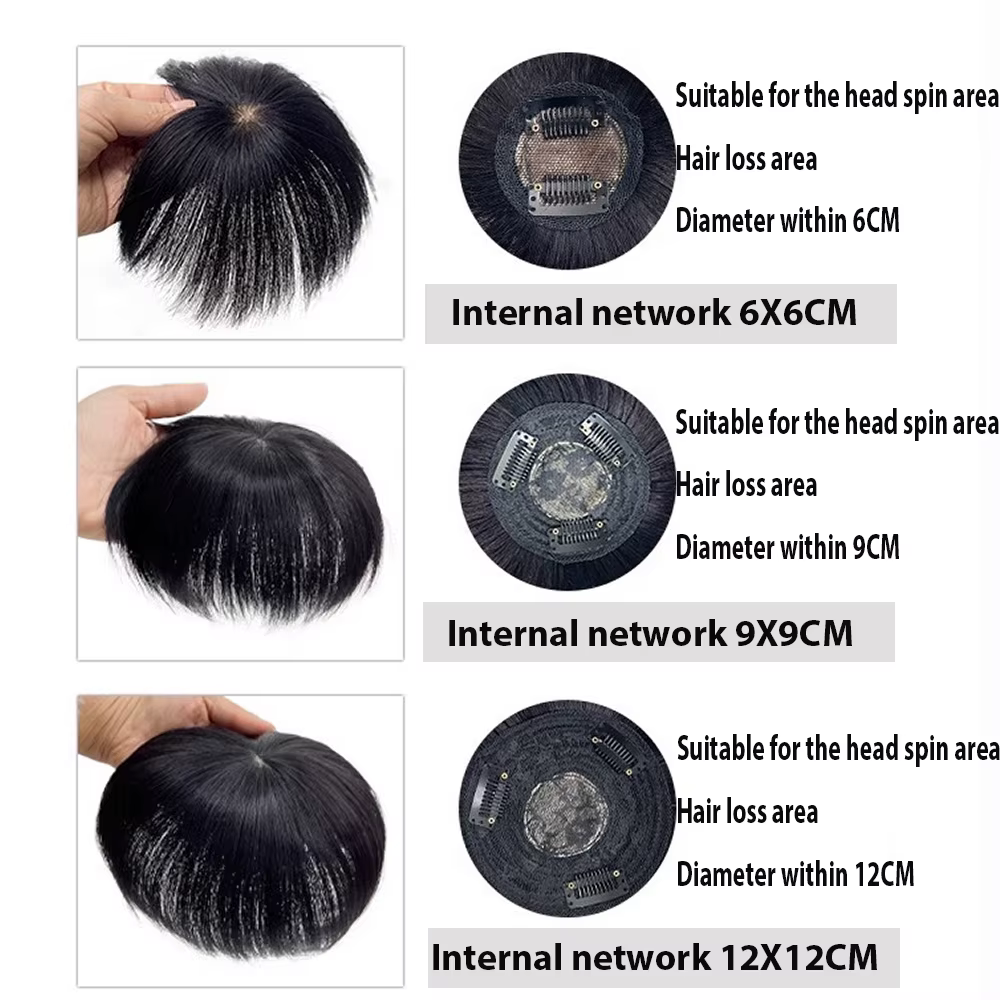 Frange à clipser pour hommes en cheveux naturels