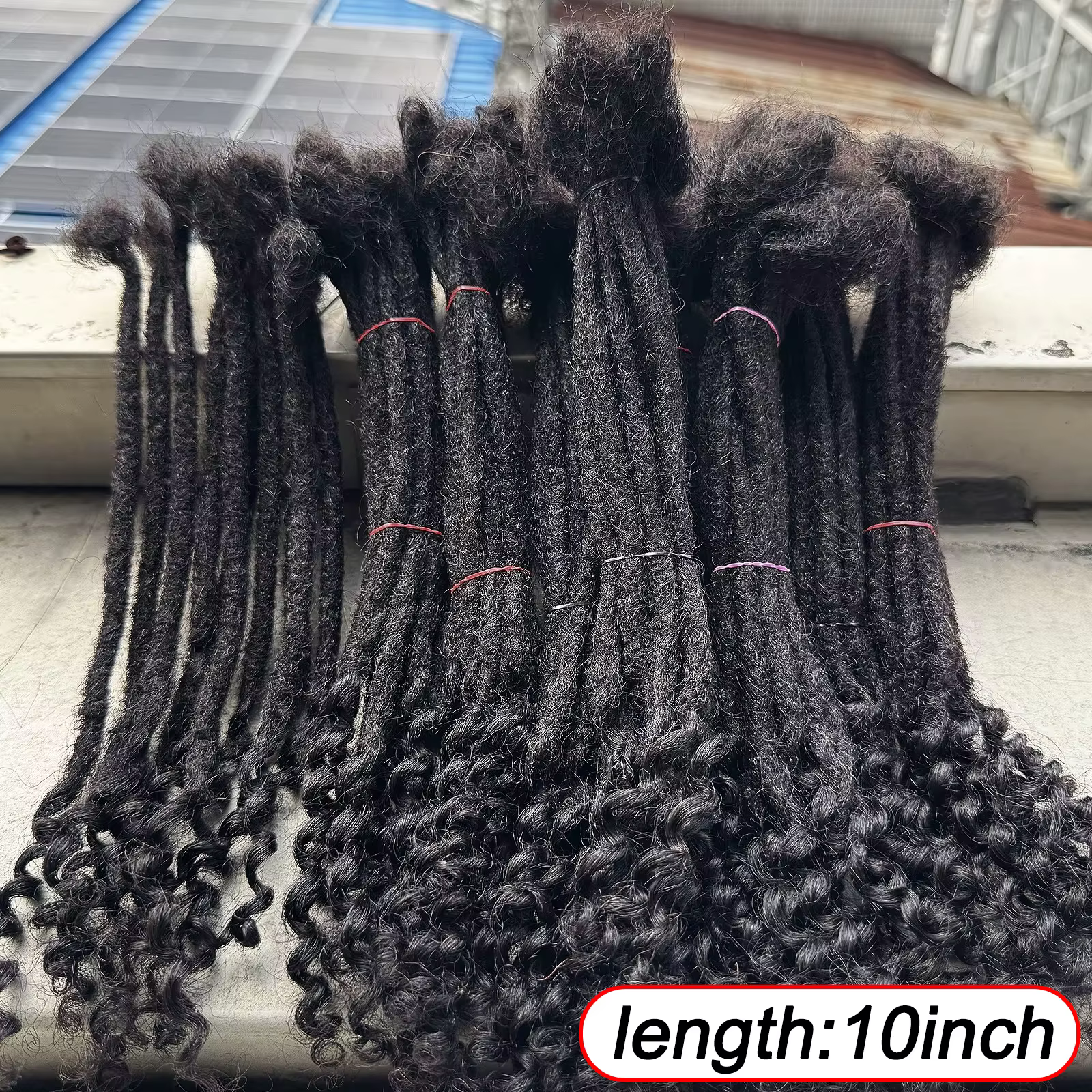 Extensions de dreadlocks en cheveux humains de 8 à 14 pouces, largeur 0,6 cm, avec pointes bouclées, faits à la main, extensions permanentes, peuvent être teintes pour hommes/femmes