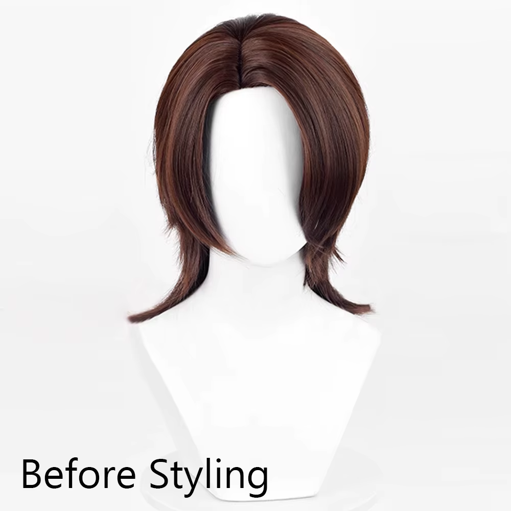 Perruque de Cosplay marron pour hommes