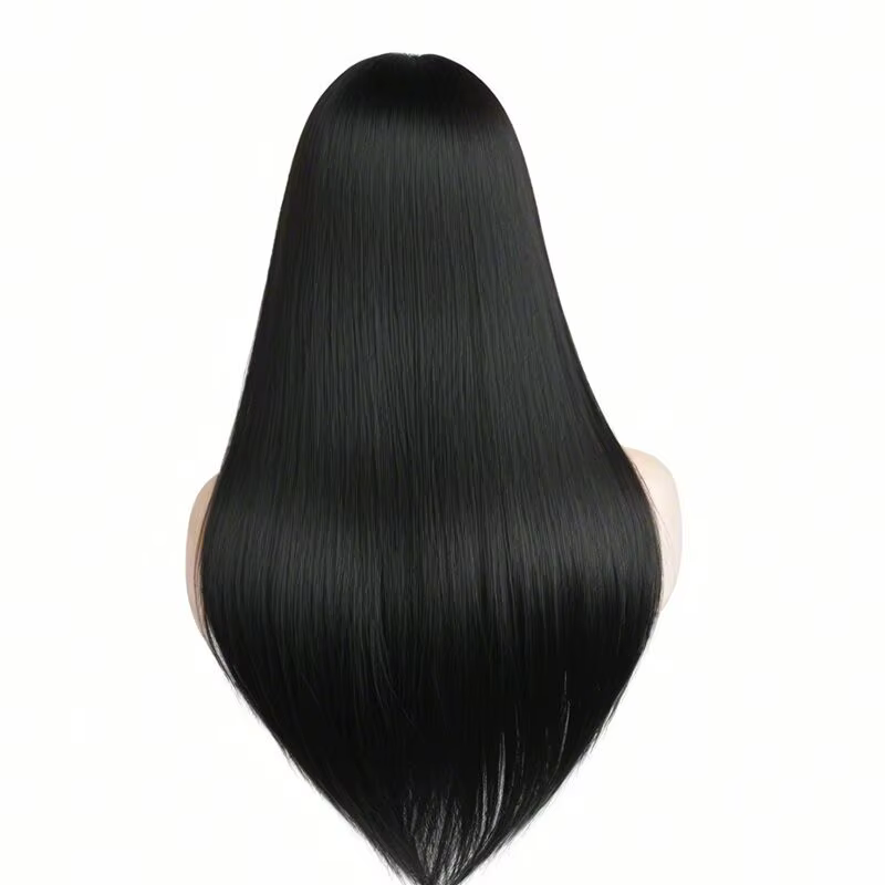 Perruque longue et droite élégante pour femme – Cheveux synthétiques résistants à la chaleur pour cosplay et Halloween