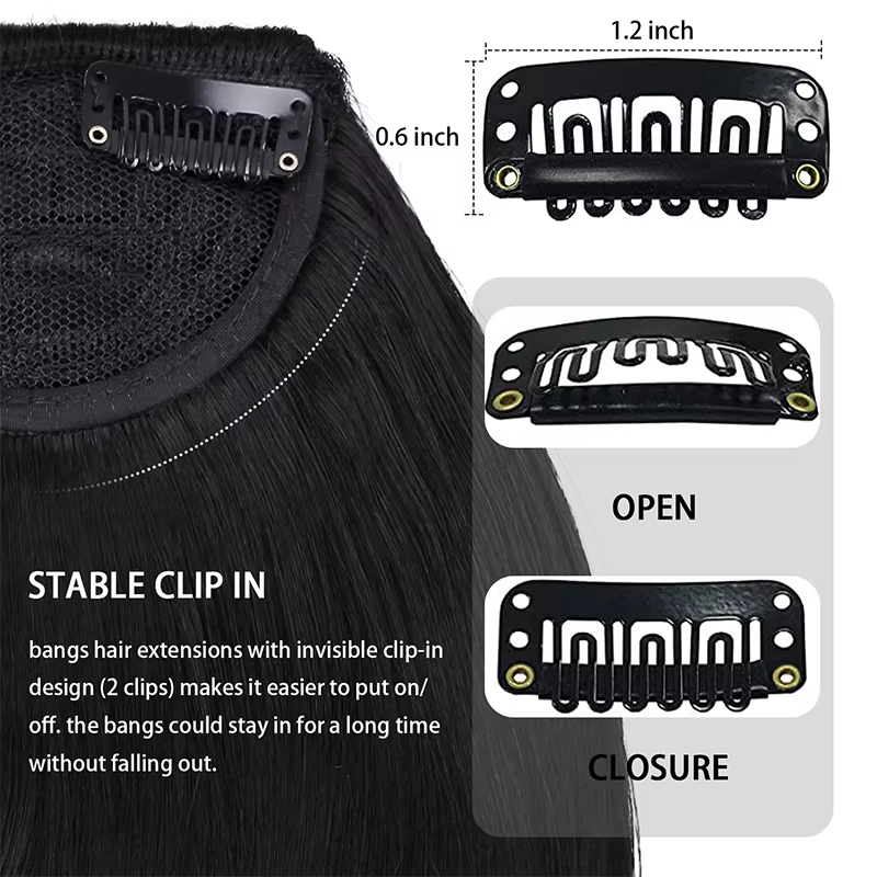 Extensions de faux cheveux à clipser avec clips invisibles