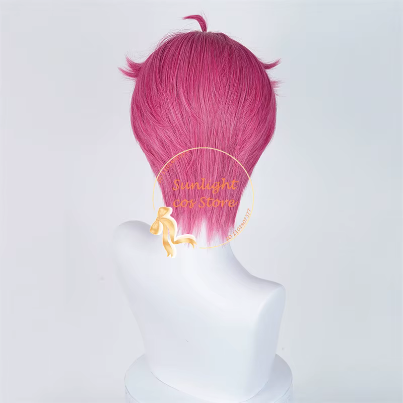 Perruque de Cosplay Anime Rose 30cm