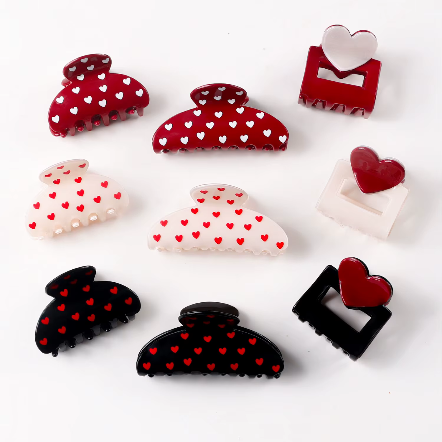 Pince à cheveux cœur Saint-Valentin pour femme