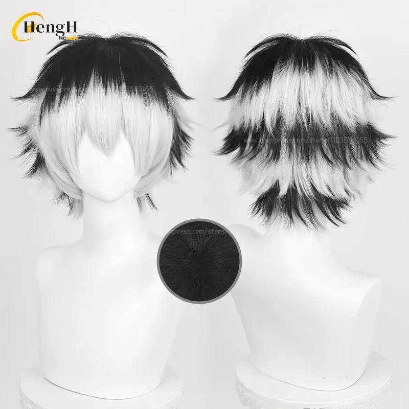 Anime Kotarou Bokuto synthétique 2 Styles Cosplay perruque courte 38 cm couleur mixte perruques résistant à la chaleur